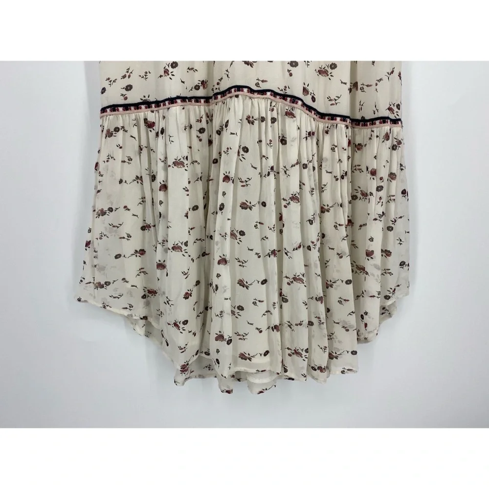 Ulla Johnson Embroidered Chiffon Silk Leena Floral Print Midi Dress - Picture 12 of 13